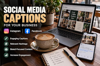 create social media content, captions and a content calendar