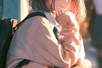 make digital illustration original character art anime art