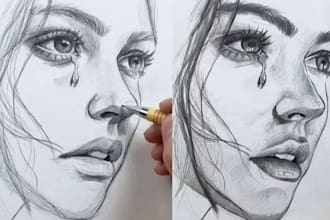 draw a realistic pencil sketch from your photo with detailed graphite shading