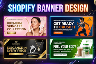 design attractive shopify banner, web slider and header design