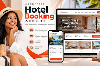 build wordpress hotel booking website room reservation online payment responsive