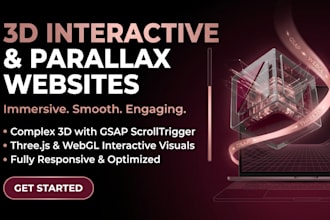 do 3d interactive scroll animation parallax website gsap webgl threejs website