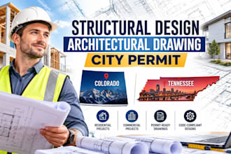 structural design, architectural drawing, city permit in colorado, tennessee