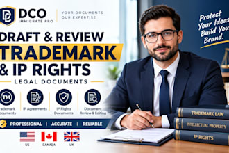draft and review trademark, IP rights and intellectual property legal documents