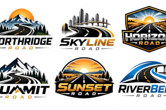 design a professional, highway, travel, transportation, route, road logo