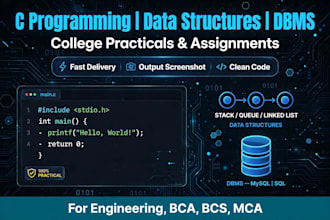 do c programming, data structures, dbms practicals