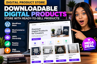 build wordpress woocommerce digital product store