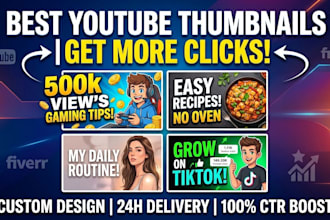 design eye catching you tube thumbnails that get more views