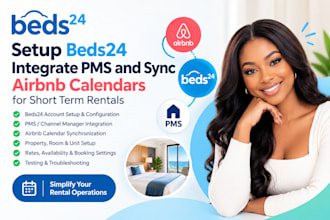 setup beds24 integrate pms and sync airbnb calendar for short terms rentals
