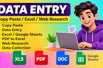 do data entry, excel and tally bookkeeping