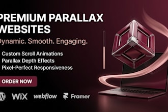 create premium parallax website with scrolling effects on wordpress wix webflow