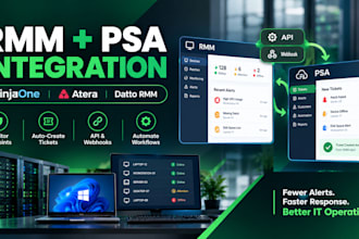 integrate ninjaone atera datto rmm with psa ticketing systems and business apps