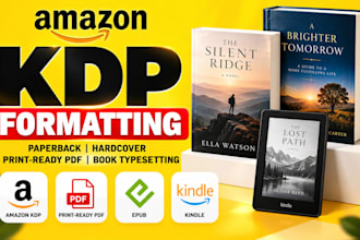 format your book for KDP paperback, hardcover, print ready PDF book typesetting