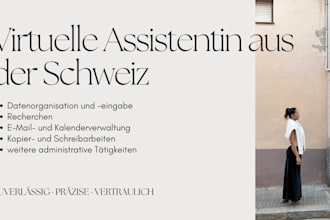 sie als virtuelle schweizer assistentin auf deutsch unterstützen