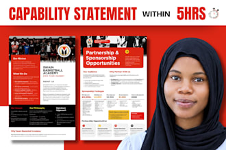 design business and federal government contract capability statement in 5hrs