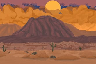 make pixel art scene or background