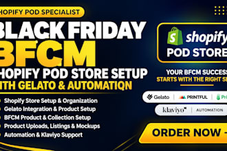 setup a black friday bfcm shopify pod store gelato product setup automation