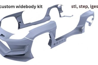 design 3d car body kit model custom car parts rim bumper fender cad 3d print
