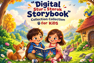 children story book illustration, children story book