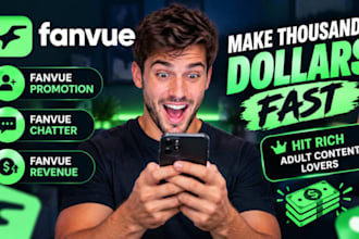 fanvue promotion grow fanvue page, 8hrs chatter, ai fanvue management