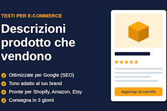 write SEO product descriptions in italian that sell