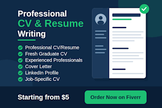 write a professional CV, resume for job
