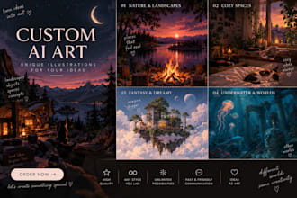 create custom ai art, fantasy scenes, landscapes and concept art
