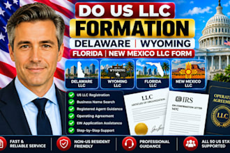 do US llc formation, delaware llc, wyoming llc, florida, new mexico llc form
