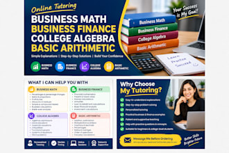 tutor business math, college algebra and basic arithmetic