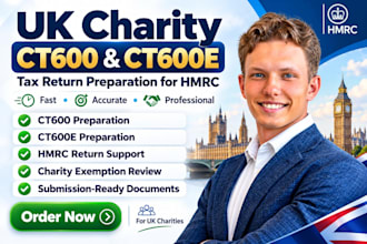 prepare UK charity ct600 and ct600e tax returns for hmrc