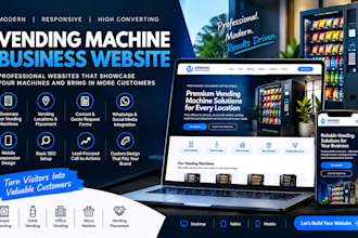 design a professional vending machine business website