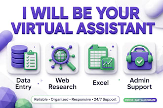 be your virtual assistant for data entry and research