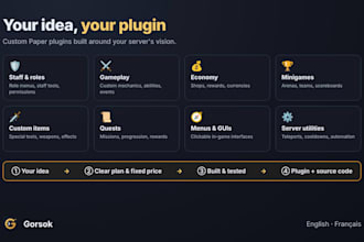 turn your idea into a custom minecraft plugin for your paper server