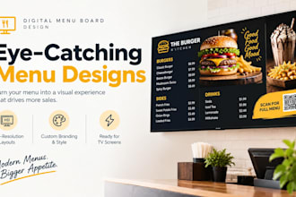 design a dynamic digital TV screen menu board for your restaurant