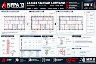 create nfpa 13 fire sprinkler as built drawings and revision