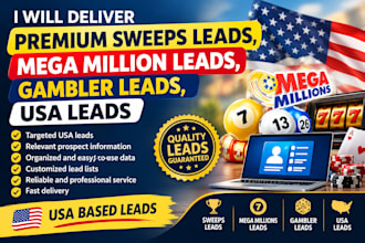 give fresh sweeps mega million leads, gamblers leads, canada leads, auto dialer