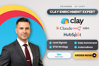setup clay com lead enrichment, clay hubspot n8n automations, claygent expert