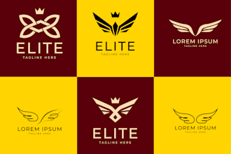 design professional luxury wings, phoenix, and heraldic logo