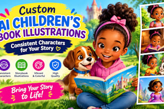 create consistent character ai images for children storybooks and illustration