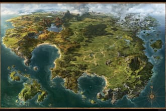 draw a fantasy map, vector map illustration vector