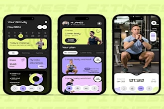 create a fitness app, workout app, health app, gym app