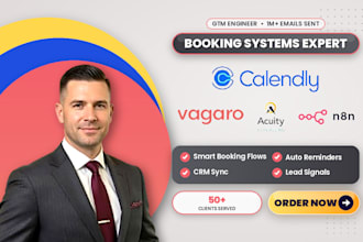 build and appointment booking system, calendly, acuity, vagaro n8n
