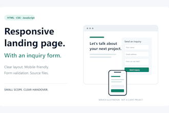 build a responsive landing page with an inquiry form