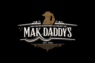 make an old western restaurant logo with entertainment town