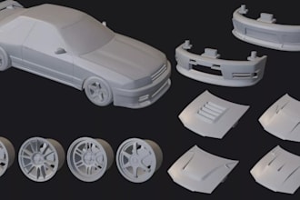 design stl car body kit model rim wheel 3d cad bumper fender spoiler wing skirts
