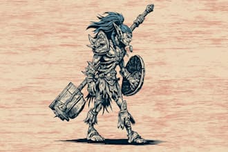 create a true woodcut or linocut illustration