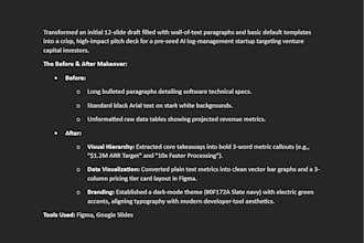 slide deck and pitch deck formatting for founders
