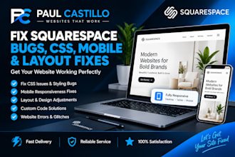 fix squarespace bug, CSS, mobile, layout, errors, custom code, website issues