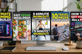 design eyecatching youtube thumbnails and instagram covers