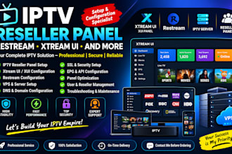 setup reseller, restream, xtream ui, xui panel and server